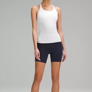 Lululemon M/L Ebb To Street White racerback tank top sports bra shirt